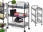 Baie raft bucătărie cabinet pe roți metal rack trei niveluri 3