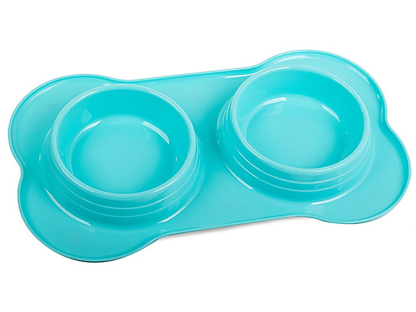 Double bol pour nourriture pour chien/chat 400ml x 2