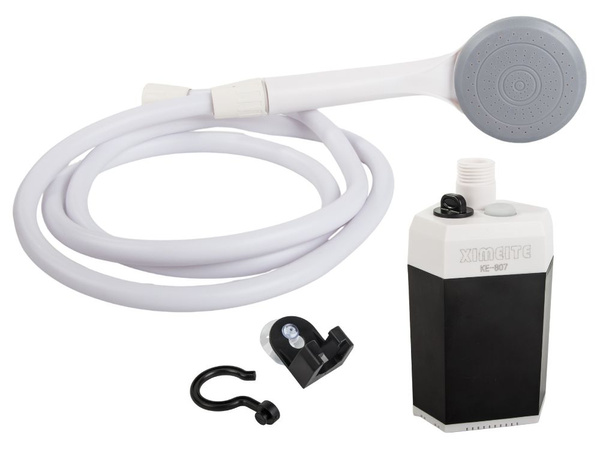 Portable tourist camping car shower with pump battery