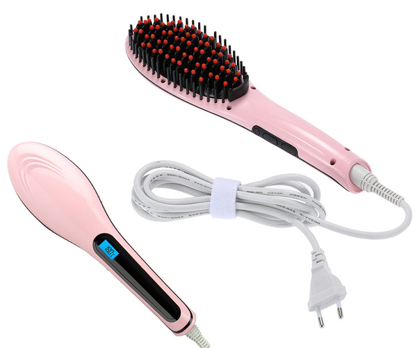 Brosse électrique lcd pour le lissage des cheveux