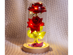 Rose éternelle en verre rouge cadeau lumineux pour une occasion pour femmes