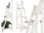 Wooden standing flower bed ladder three shelves plant shelf