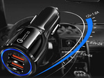 2xusb quickcharge 3.0 automobilinis įkroviklis, skirtas cigarečių uždegiklio lizdui