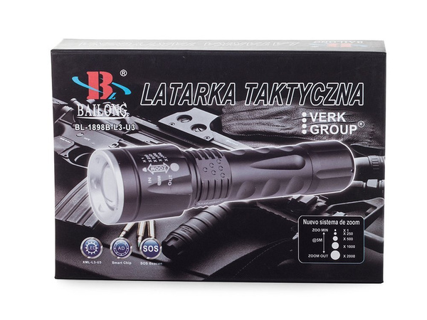Bailong taktische led taschenlampe cree zoom xm-l3 u3