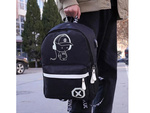 Mochila escolar juvenil música reflectante usb multicompartimento luminosa