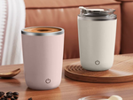 Kubek samomieszający 350ml stalowy termos na zimne i gorące smycz usb