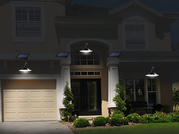 Solar led outdoor pendant lamp with remote control dusk sensor