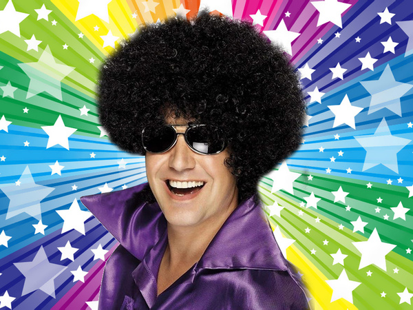 Parūka melni mati cirtaini afro karnevāla ballīte