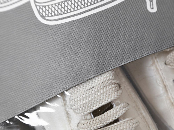 Shoe bag clothes storage bag travel with drawstring grey