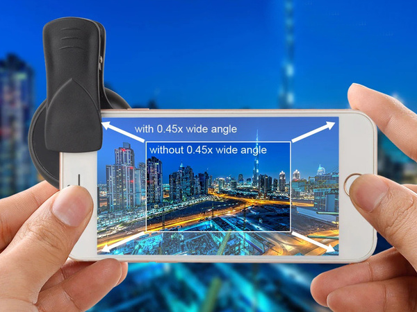 Okostelefon objektív 2in1 0.45x 12.5x makró felcsatolható kamera