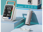 Upper arm blood pressure monitor readable ecan arrhythmia blood pressure monitor