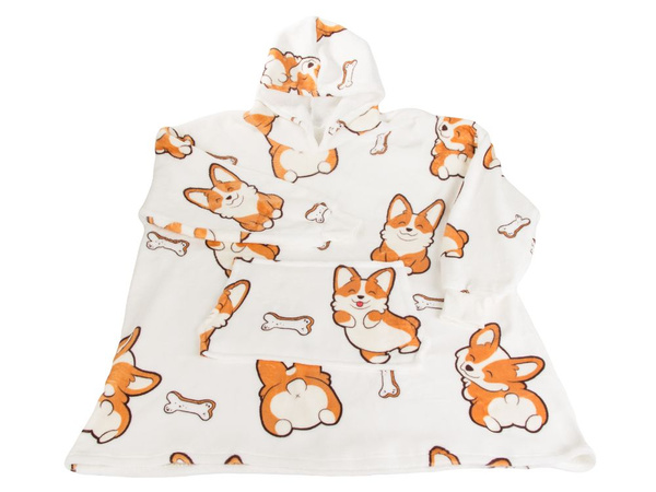 Warmes hunde-sweatshirt oversize-decke xxl 2in1 dickes fell weich mit kapuze