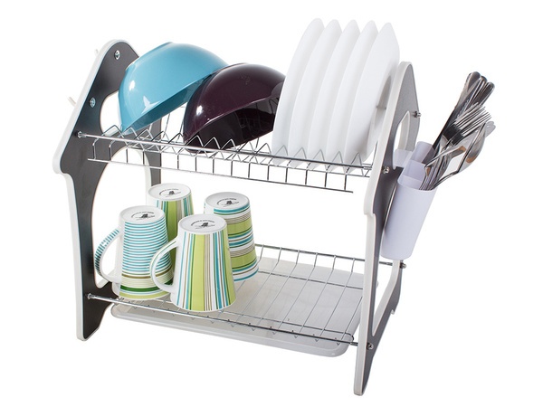 Trauku mazgājamā mašīna ar žāvētāju, statīvais maisītājs ar divstāvu notekcauruļu