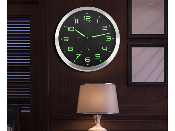 Fluorescente grande reloj de pared fluorescente estrellas 25cm