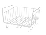 Metal basket under cabinet top 5 hooks paper holder