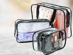 Estuche cosmético transparente 3 en 1 organizador de viaje para avión