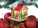 Hölzerne hängende weihnachtsbaumlaterne beleuchtung weihnachtsdekoration mickey