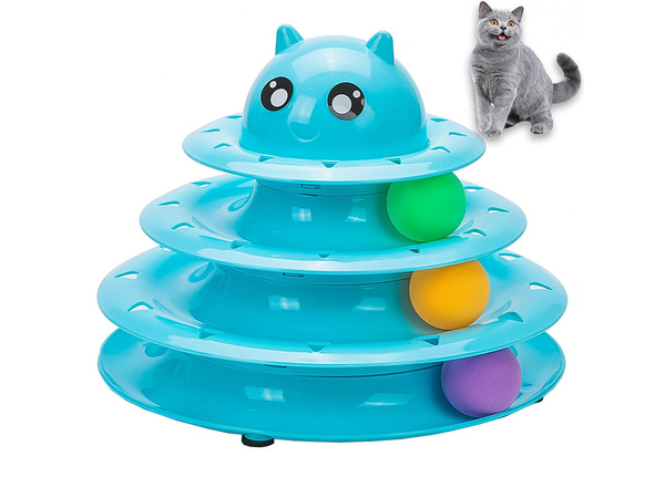 Katzenspielzeug interaktiver turm 3 bälle