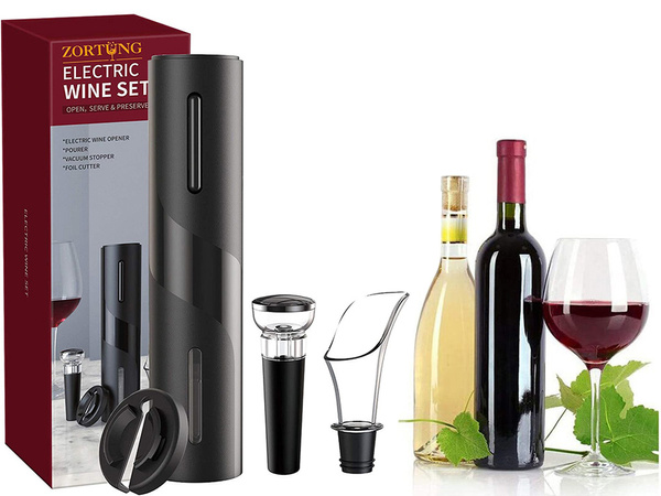 Electric corkscrew wine opener set