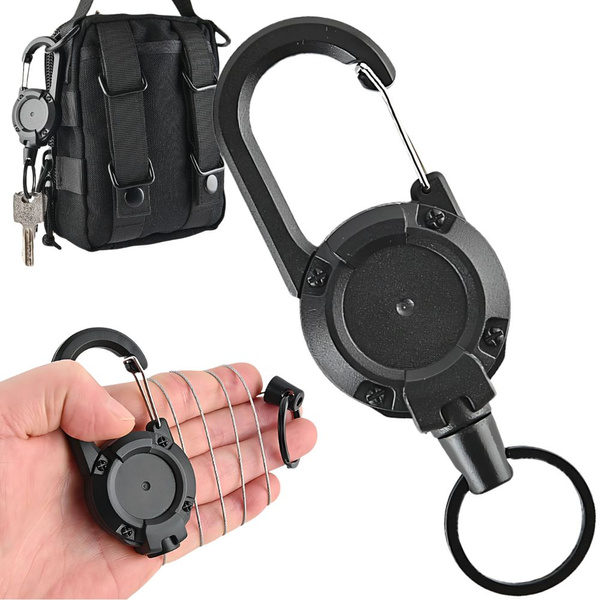KEY RING RETRACTOR ROPE WITH BELT CARABINER RETRACTOR