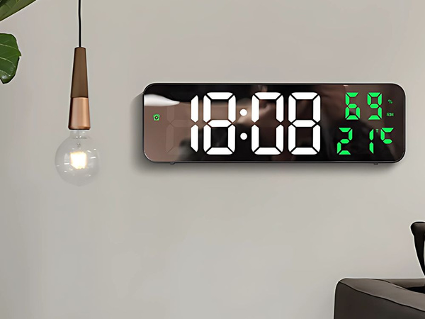 Zegar elektroniczy cyfrowy led budzik termometr lustro stojący usb baterie