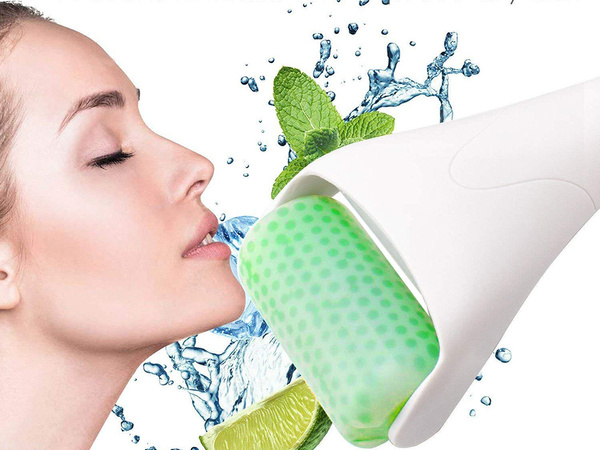 Rouleau massant refroidissant visage cou corps glace
