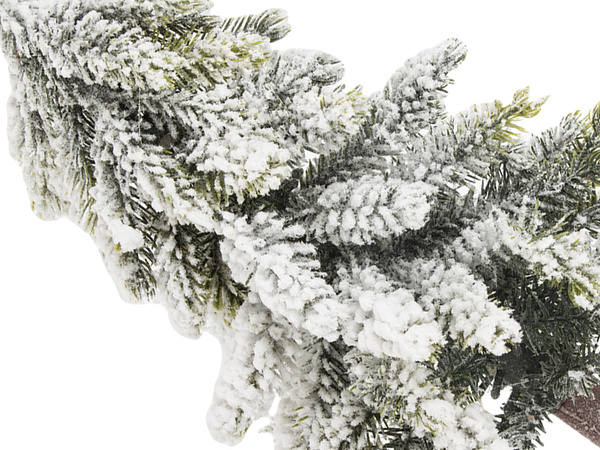 Arbre de noël artificiel neige petit bureau décoratif sur tronc épais enneigé