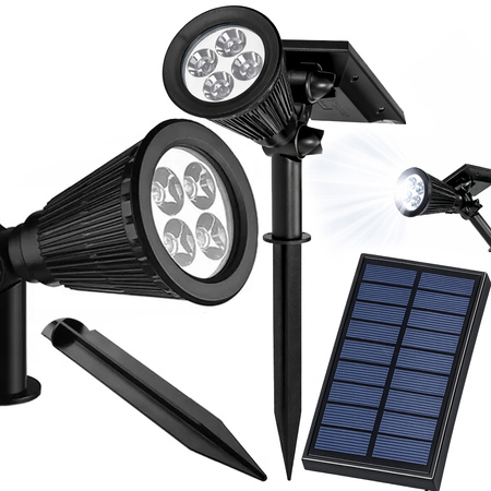 LAMPĂ SOLARĂ DE GRĂDINĂ LAMPĂ CU 4 LED-URI 3 MODURI SENSOR DE AMURG