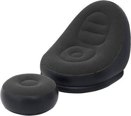 FAUTEUIL GONFLABLE AVEC REPOSE-PIEDS 1 NOIR (10)