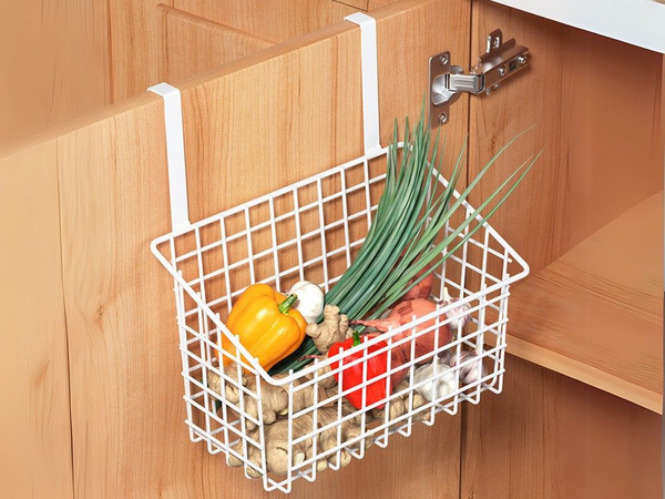 Cesto organizador metálico colgado de la puerta estante colgante de cocina