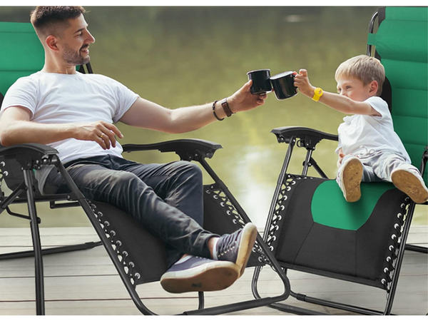 Garden beach lounger folding cushion gravity reinforced soft