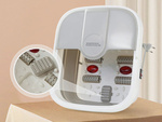 Foot warming bucket bowl with bubble massage rollers foldable