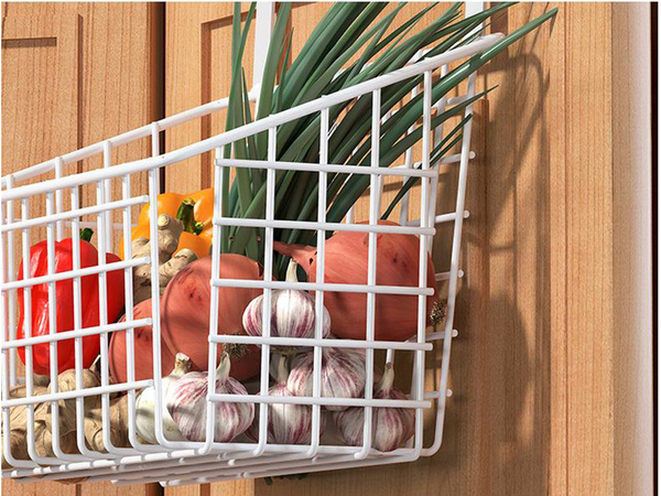 Cesto organizador metálico colgado de la puerta estante colgante de cocina