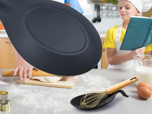 Repose-cuillère silicone égouttoir ustensiles sous louche