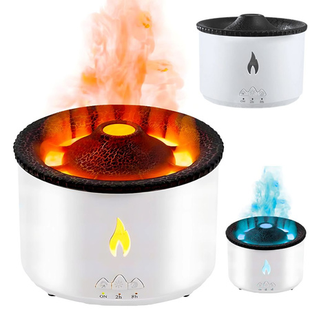 Humidificador de aire led difusor rgb volcán fragancia niebla fuego explosión