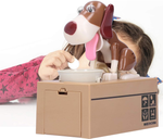 Cūciņa banka suns ēd monētas interaktīvais tirdzniecības automāts seifs liels