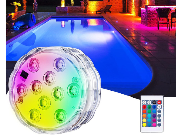 Bazénové světlo podvodní světla 10 vedlo dálkové ovládání rgb ip68 vodotěsné pro bazén
