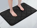 Alfombra de baño negra suave absorbente de agua antideslizante memory foam