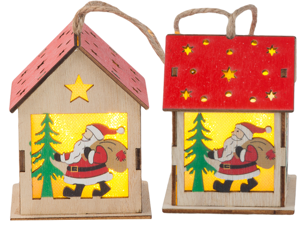 Arbre de noel suspendu en bois lanterne lumineuse decoration de noel mickey