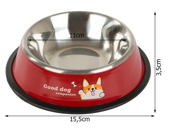 Bol en métal antiglisse pour chien 150ml