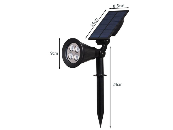 SAULĖS SĄNAUDŲ SODO LEMPA STAKE LAMP 4 LED 3 REŽIMAI TWILIGHT SENSOR