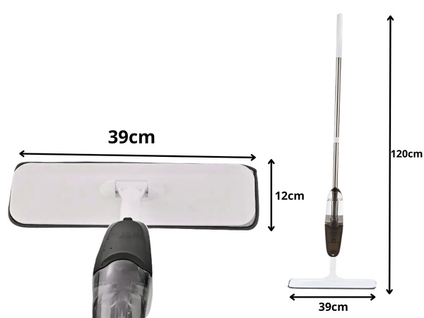 Ploščasti mop z razpršilnikom 120cm 350ml +3 pakete mikrovlaken