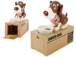 Hucha perro come monedas maquina expendedora interactiva caja fuerte grande
