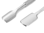 Stainless steel cuticle tip and scraper for hybrid cuticles