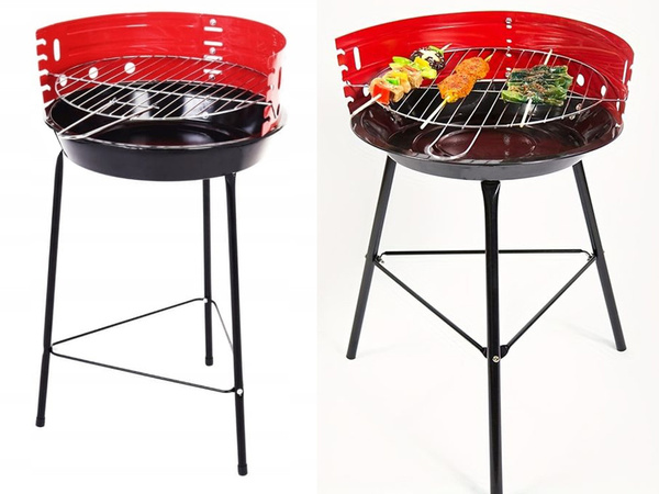 Grill węglowy brykietowy ogrodowy okrągły przenośny turystyczny na biwak