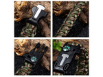 Bracelet survival wristband 5in1 compass flint rope knife paracord rope