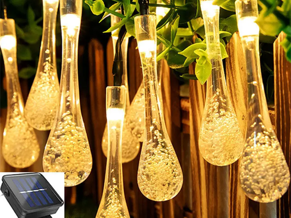 Solarleuchten garten eiszapfengirlande terrasse balkon 50 led