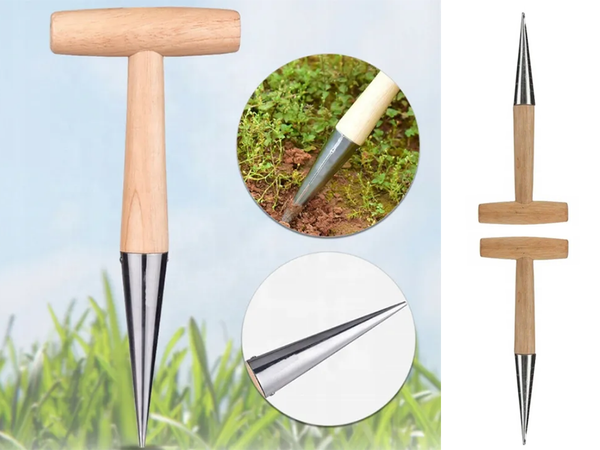 Púa para plantar bulbos brocheta de jardín medida de madera