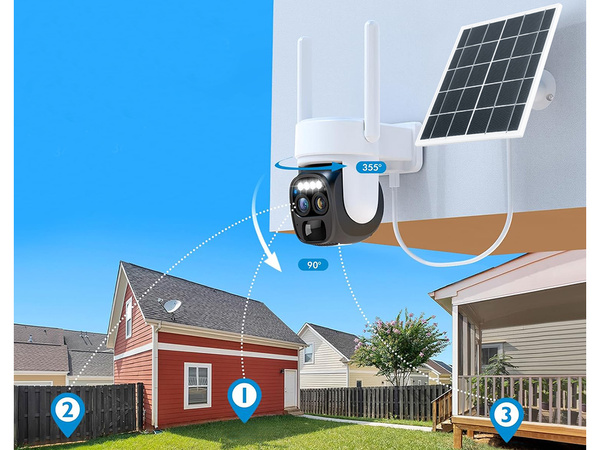 Päikesekaamera wifi ip välitingimustes pöörlev kaamera wifi zoom liikumisandur ip66