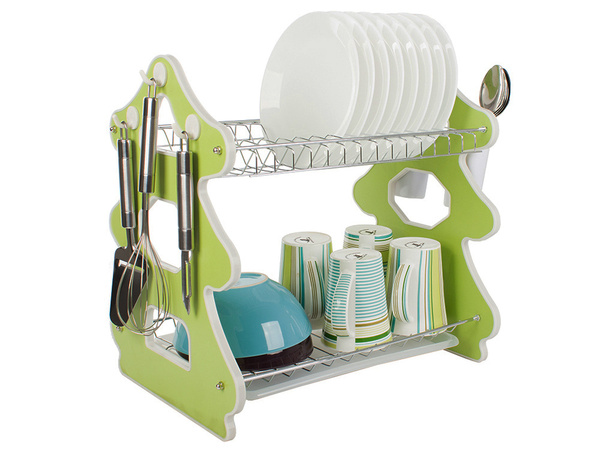 Dishwasher drying rack double-decker